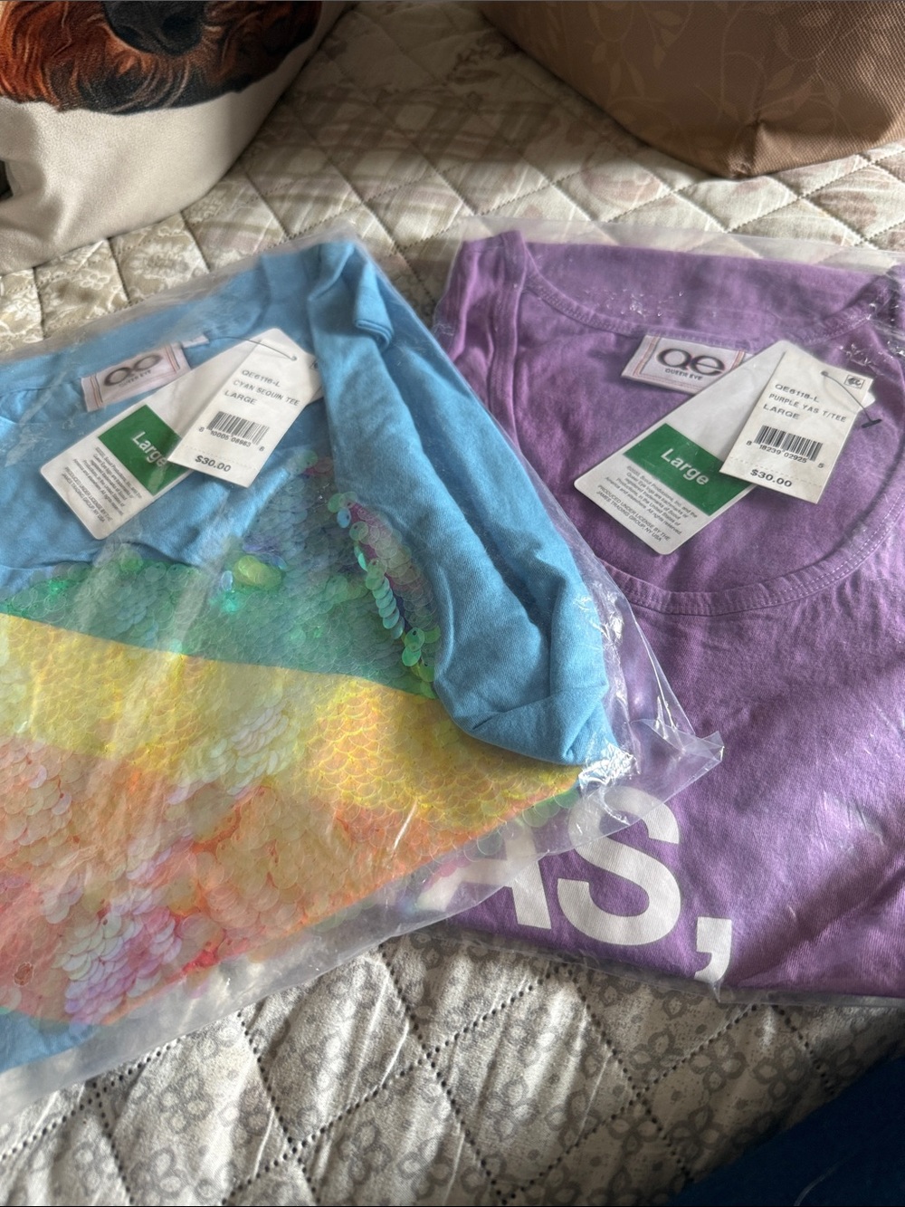 QE tee and tank in size large NIP UNiSEX